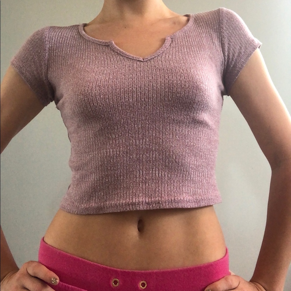 Muted pink/purple crop top